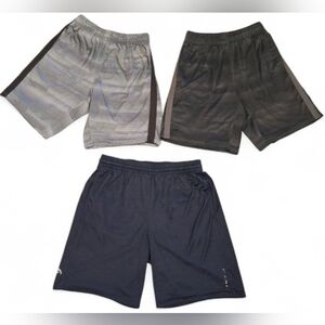 Lot of 3 mens active athletic gym shorts size L